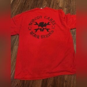 Red Graphic Tee - Nobody Cares Work Harder